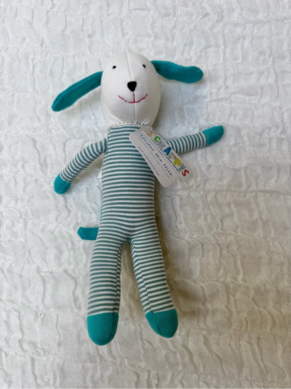 NWT Under the Nile Scrappy’s Organic Cotton Stuffed Dog Lovey